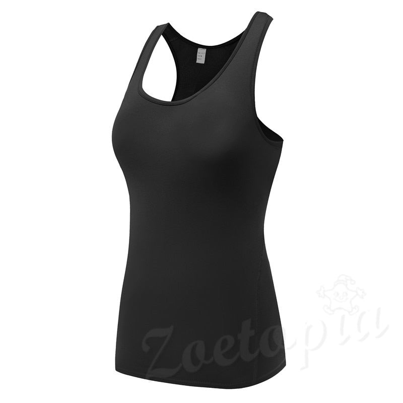 New Women's Sports Vest Professional Quick-drying Fitness Tank Top Active Workout Yoga Clothes T-shirt Running Gym Jogging Vest