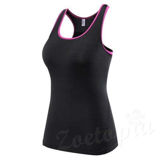 New Women's Sports Vest Professional Quick-drying Fitness Tank Top Active Workout Yoga Clothes T-shirt Running Gym Jogging Vest