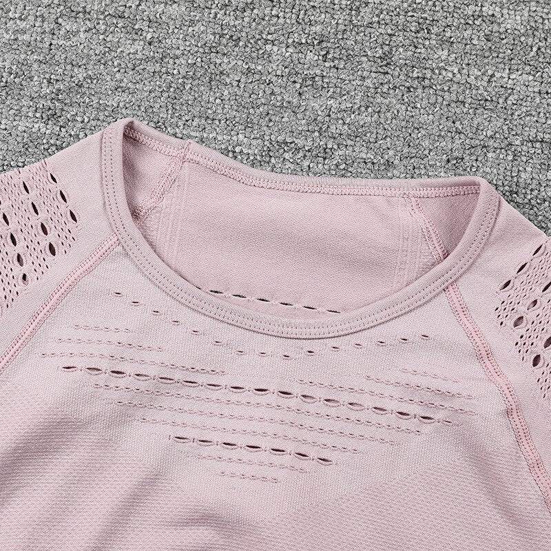 Women Yoga Sets 2pieces Workout Suits for Fitness Sportwear Outfits Long Sleeve Shirt+Smealess Sports Leggings Female Gym,LF046