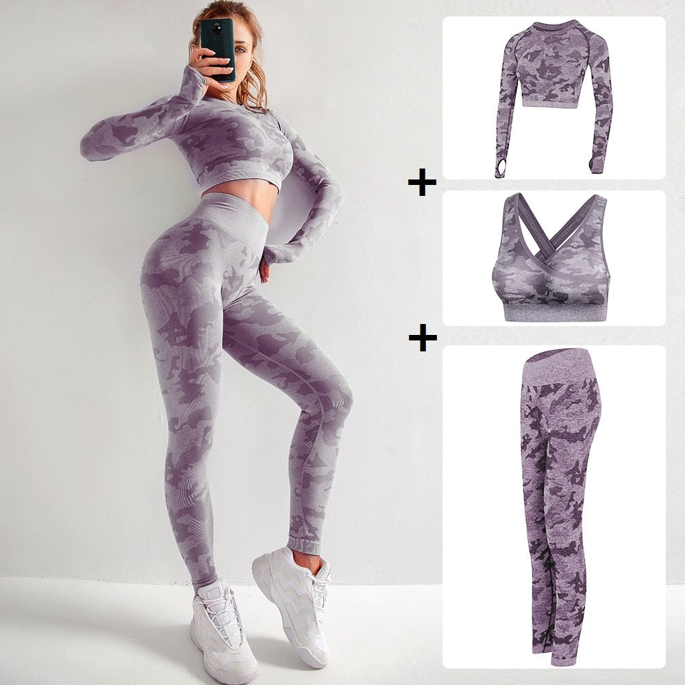 Women Gym Set Clothes 2 Piece Yoga Set Sports Bra and Leggings Jogging Seamless Workout Sports Tights Women Fitness Sports Suit