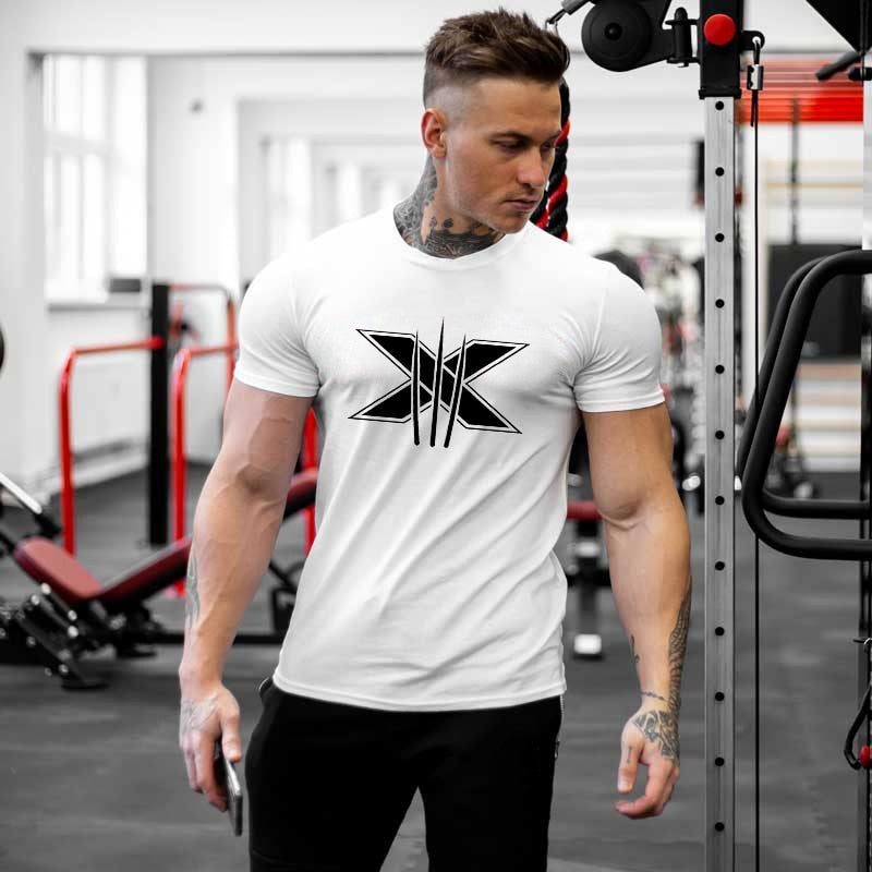 Tshirt for Men Bodybuilding  Graphic T Shirts Workout Fitness Men Clothing Short Sleeve Shirt Street Wear