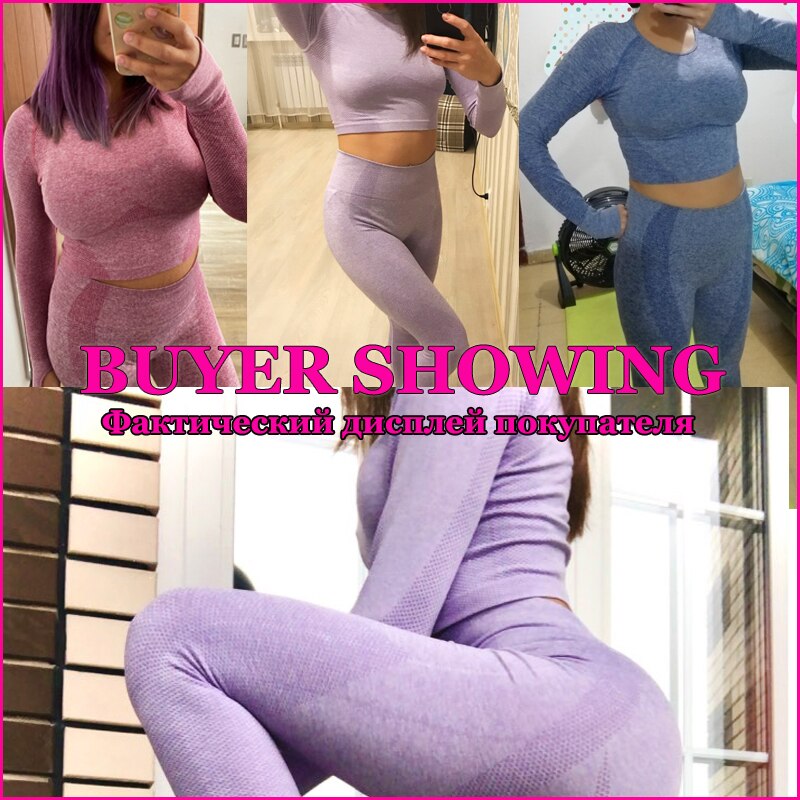 Seamless Gym Clothing Women Gym Yoga Set Fitness Workout Sets Yoga Top + Athletic Legging Women&#39;s Sportswear Suit