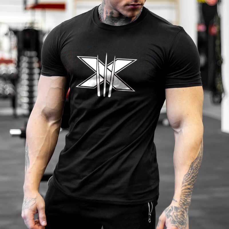 Tshirt for Men Bodybuilding  Graphic T Shirts Workout Fitness Men Clothing Short Sleeve Shirt Street Wear