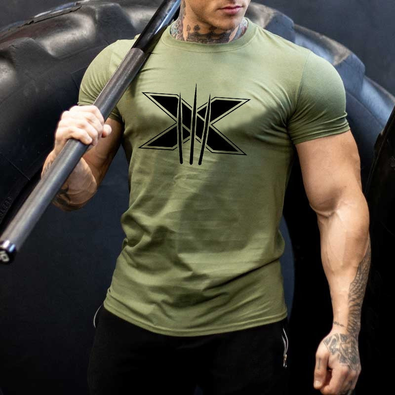 Tshirt for Men Bodybuilding  Graphic T Shirts Workout Fitness Men Clothing Short Sleeve Shirt Street Wear