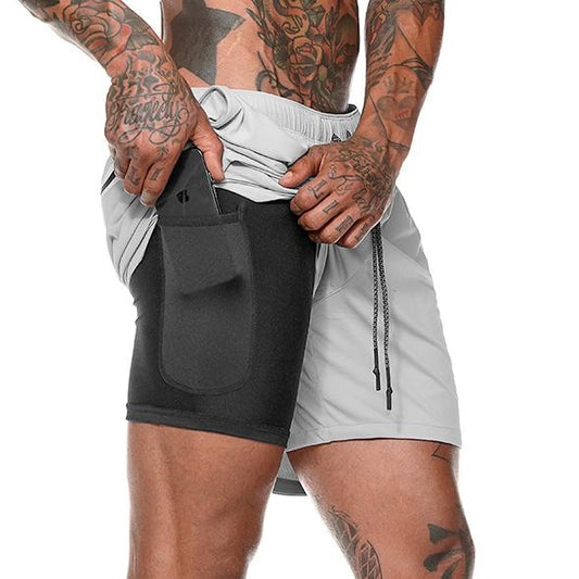 2022 Summer Running Shorts Men 2 in 1 Sports Jogging Fitness Shorts Training Quick Dry Mens Gym Men Shorts Sport gym Short Pants