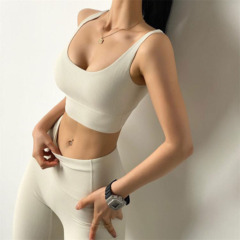 Women Sports Bra Women Yoga Crop Top Running Yoga Brassiere Workout Gym Fitness High Impact Shockproof For Dancing Training Vest