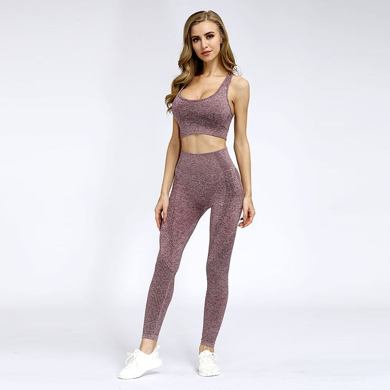 Women&#39;s Exercise Gym Outfit Women Leggings For Fitness Sports Bra Womens Tracksuit Sport Wear Set Woman 2 Pieces Outfits