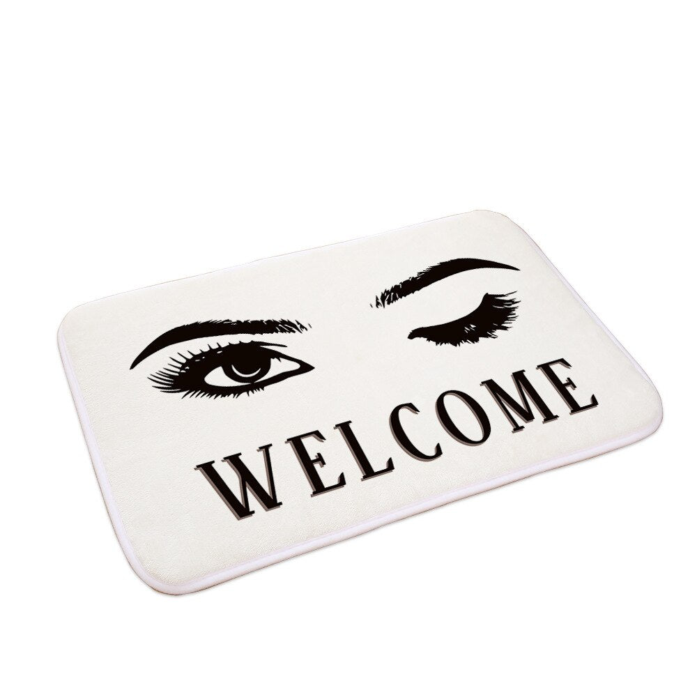 Anti-slip Absorb water Bath mat  Cartoon eyelash Bathroom kitchen bedroon floor mat Entrance kids prayer mat 40*60cm 0050