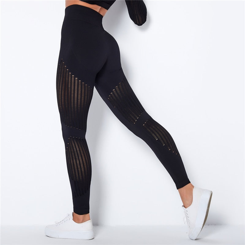 Seamless Leggings High Waist Winter Clothes Women Pants Women Yoga Gym Leggings Women Sport Leggings Workout Leggings With Mesh