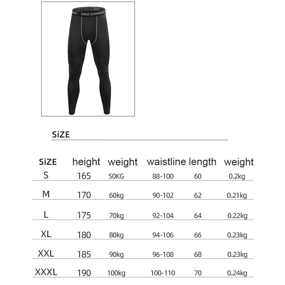 Men Compression Tight Leggings High Waist Lift Pants Fitness Sports Skinny Trousers Tights Workout Training Yoga Bottoms