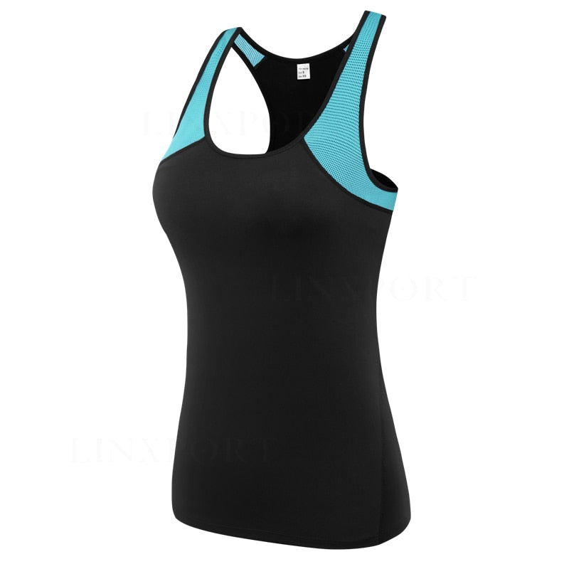 New Women&#39;s Sports Vest Professional Quick-drying Fitness Tank Top Active Workout Yoga Clothes T-shirt Running Gym Jogging Vest