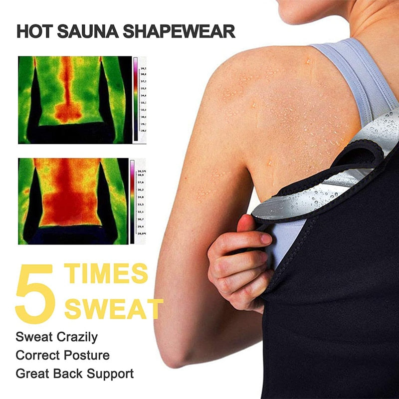 Women Sauna Shaper Vest Thermo Sweat Shapewear Tank Top Slimming Vest Waist Trainer Corset Gym Fitness Hot Workout Zipper Shirt