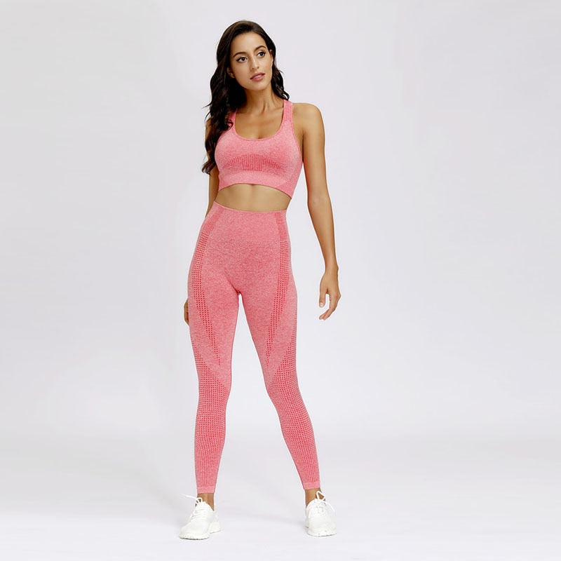 Women&#39;s Exercise Gym Outfit Women Leggings For Fitness Sports Bra Womens Tracksuit Sport Wear Set Woman 2 Pieces Outfits