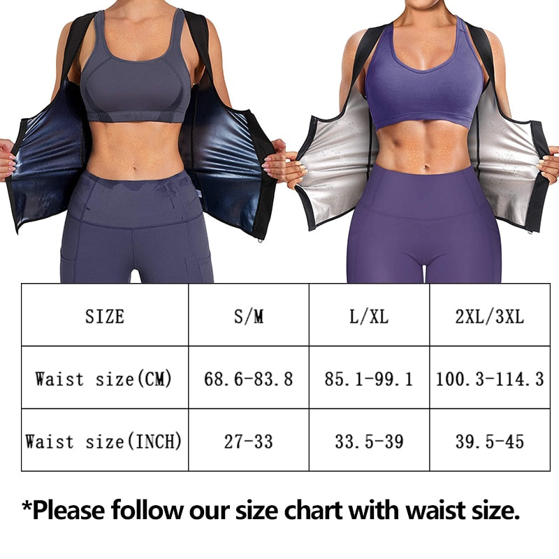 Women Sauna Shaper Vest Thermo Sweat Shapewear Tank Top Slimming Vest Waist Trainer Corset Gym Fitness Hot Workout Zipper Shirt