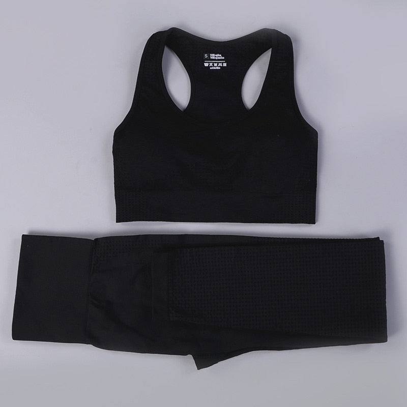 Women&#39;s Exercise Gym Outfit Women Leggings For Fitness Sports Bra Womens Tracksuit Sport Wear Set Woman 2 Pieces Outfits