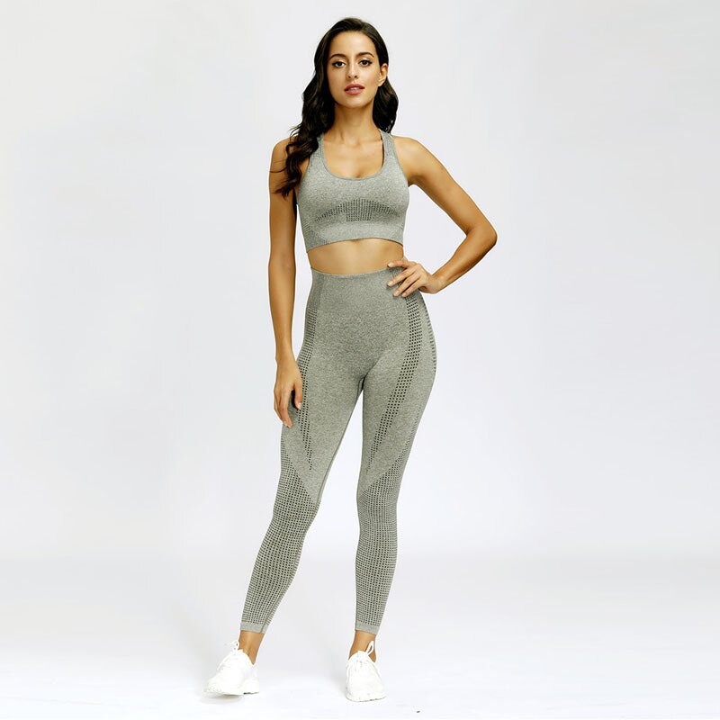 Women&#39;s Exercise Gym Outfit Women Leggings For Fitness Sports Bra Womens Tracksuit Sport Wear Set Woman 2 Pieces Outfits