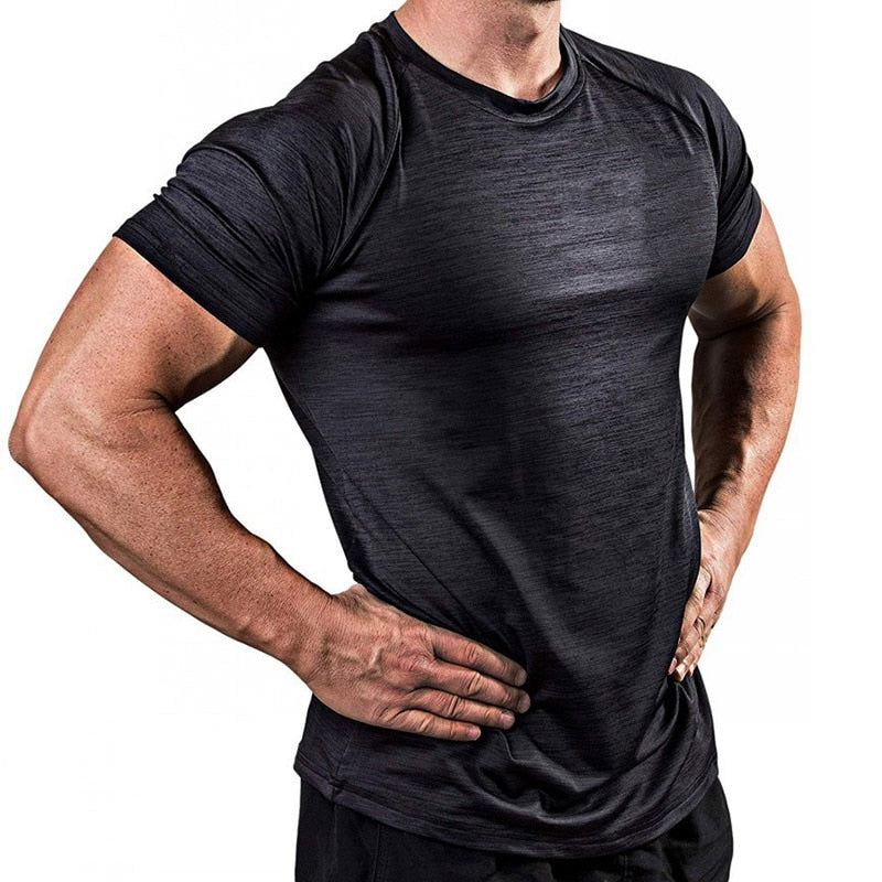 Men&#39;s Compression T-Shirt Training Sport TShirt Quick Dry Fit Fitness Shirt Men Bodybuilding Skinny Tee Tops GYM Shirt Rashgard