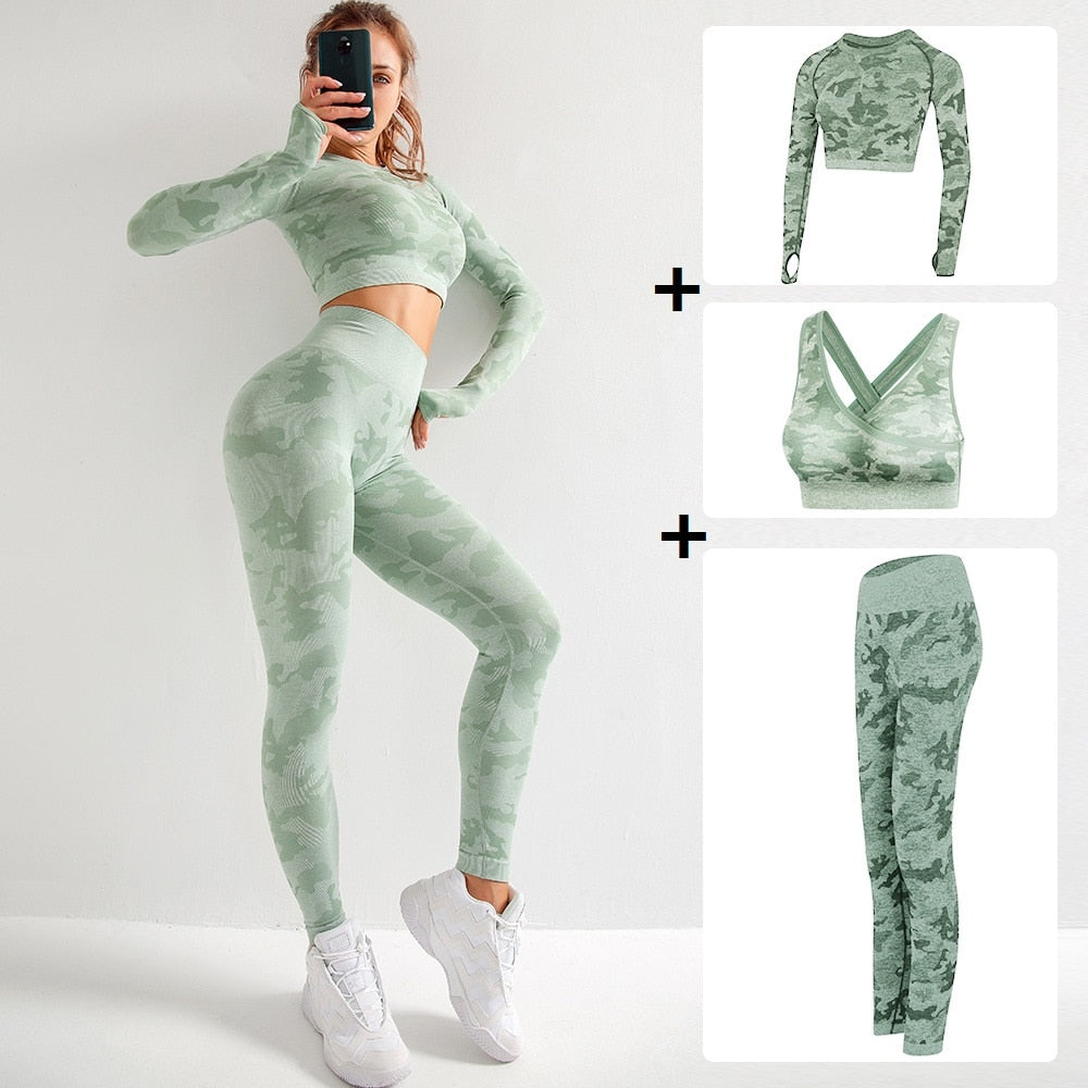 Women Gym Set Clothes 2 Piece Yoga Set Sports Bra and Leggings Jogging Seamless Workout Sports Tights Women Fitness Sports Suit