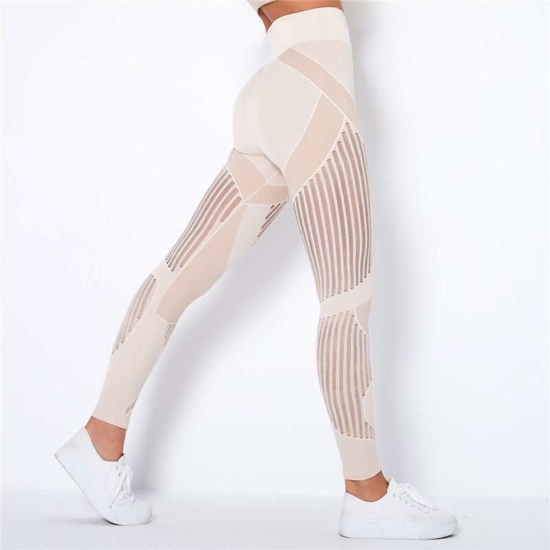 Seamless Leggings High Waist Winter Clothes Women Pants Women Yoga Gym Leggings Women Sport Leggings Workout Leggings With Mesh