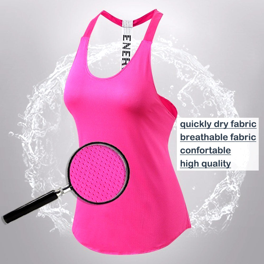 Yuerlian Quality 15% spandex Fitness Sports Yoga Shirt Quickly Dry Sleeveless Running Vest Workout Crop Top Female T-shirt