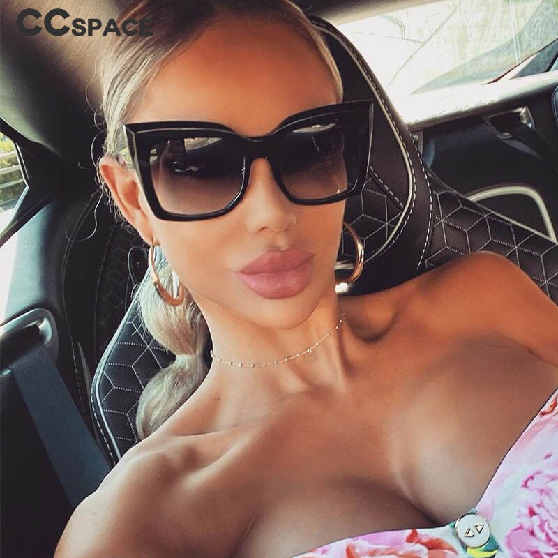 53288 Square Oversized Cat Eye Sunglasses Fashion Women Shades Uv400 Vintage Glasses