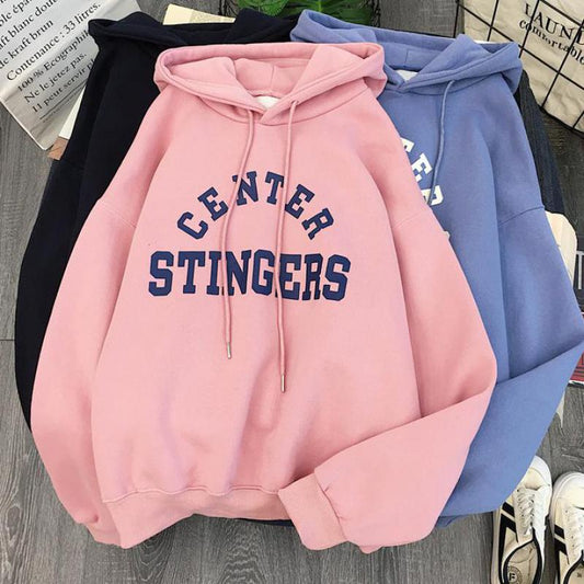 Zuolunouba Winter Thick Section Women's Clothing Print Letter Harajuku Women Hoody Sweatshirt Fashion Long Sleeve Lady Pullover
