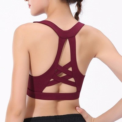 Push Up Sports Bra Padded Sports Top Fitness Women Yoga Bra Gym Brassiere Sport Femme Running Workout Sports Wear For Women Gym