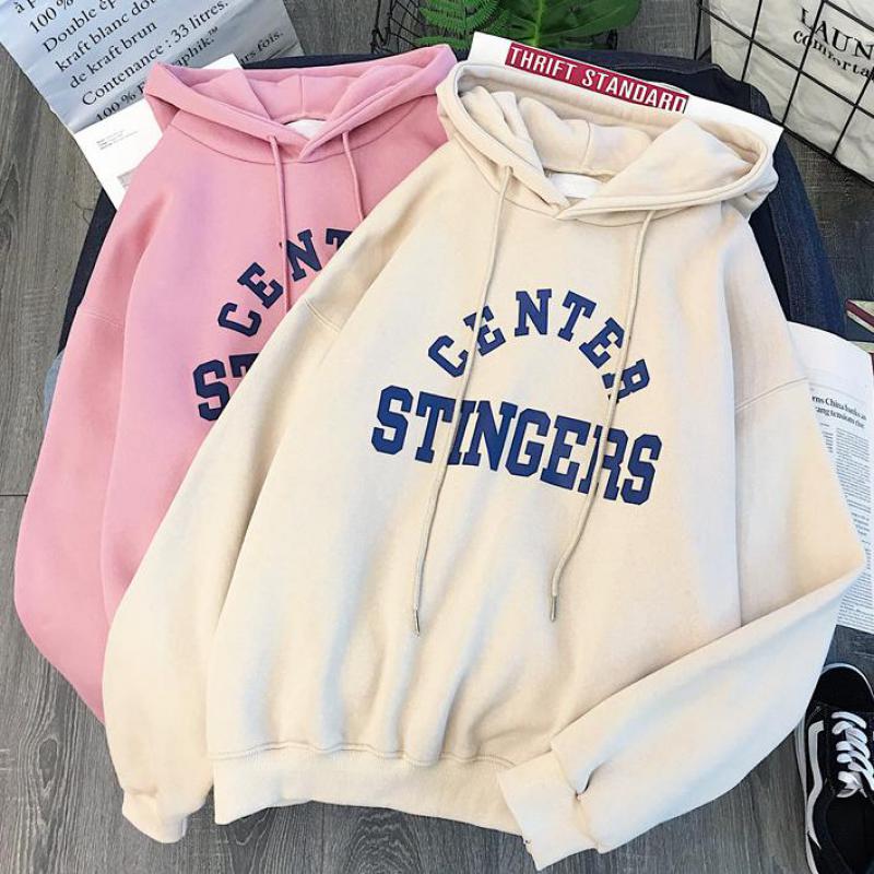 Zuolunouba Winter Thick Section Women&#39;s Clothing Print Letter Harajuku Women Hoody Sweatshirt Fashion Long Sleeve Lady Pullover