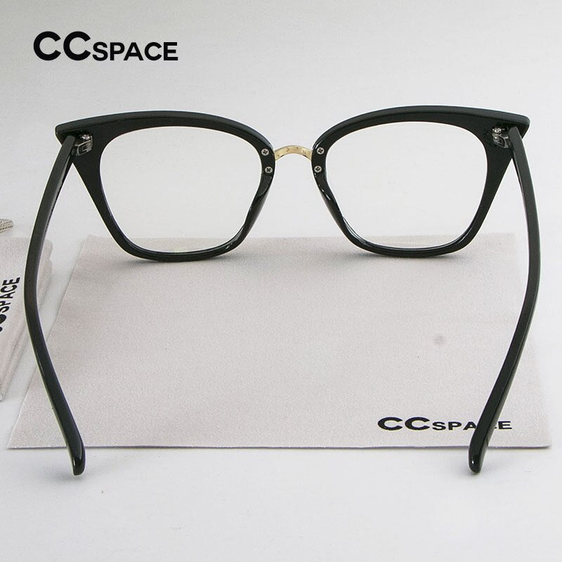 SU135 Cat Eye Women Eyeglasses Spectacle Frames Glasses Classic Brand Designer Black Frame Metal Rivet Ladies Eyewear