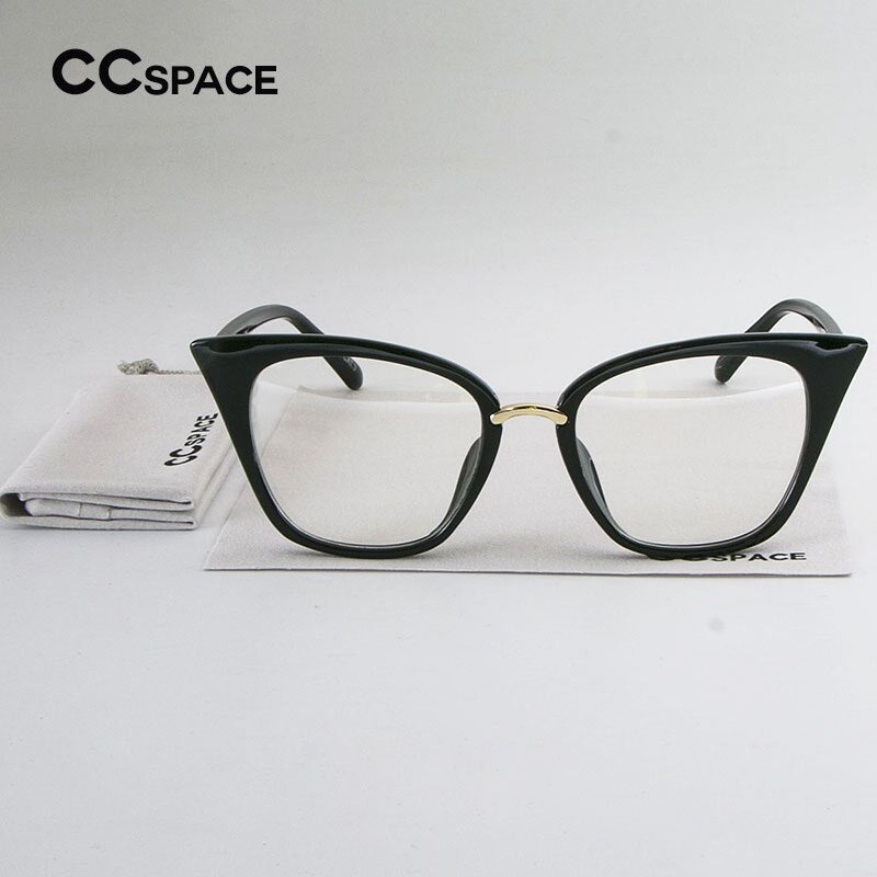 SU135 Cat Eye Women Eyeglasses Spectacle Frames Glasses Classic Brand Designer Black Frame Metal Rivet Ladies Eyewear