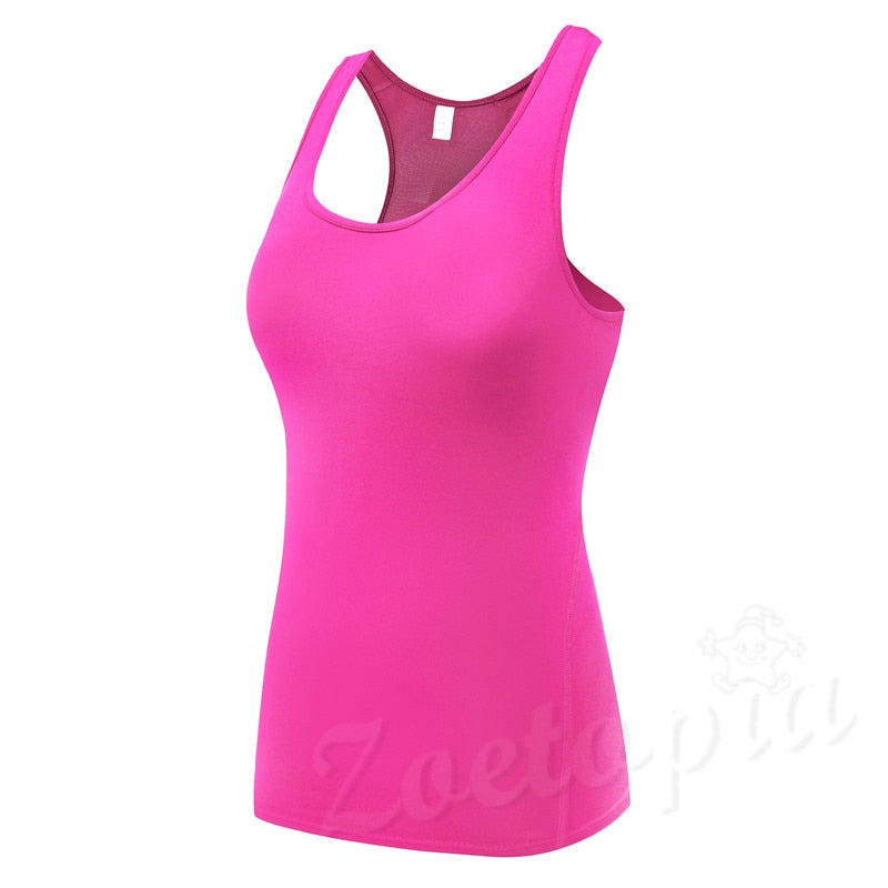 New Women&#39;s Sports Vest Professional Quick-drying Fitness Tank Top Active Workout Yoga Clothes T-shirt Running Gym Jogging Vest