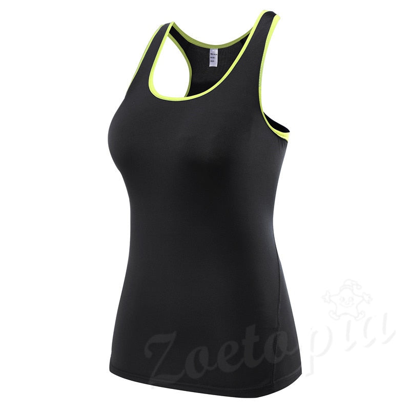 New Women&#39;s Sports Vest Professional Quick-drying Fitness Tank Top Active Workout Yoga Clothes T-shirt Running Gym Jogging Vest