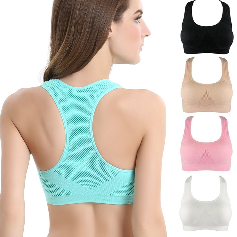 WANAYOU Absorb Sweat Seamless Sports Bras, Women Wirefree Padded Yoga Bra Underwear ,Athletic Vest Gym Fitness Running Tank Tops