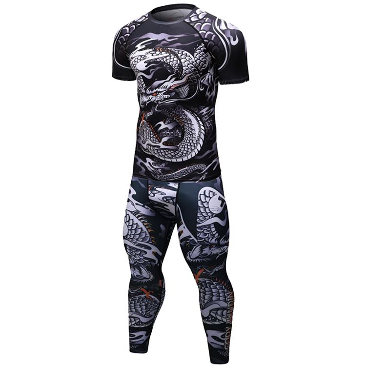 male Sport Suit Men running clothes Sport Wear Yoga Set ropa fitness hombre Suits Sportswear Running Leggings Jogging men&#39;s Set