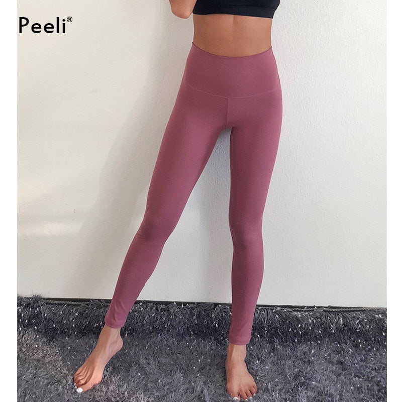 Peeli Women Energy Seamless Leggings High Waist Legency Fitness Sports Leggings Tummy Control Yoga Pants Gym Leggings Sportswear