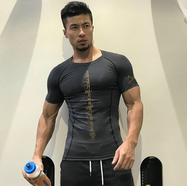 Men Tshirt Compression Fitness Tights Running Shirt Gym Blouse Yoga Sport Wear Exercise Muscle Sport Man&#39;s T-Shirt