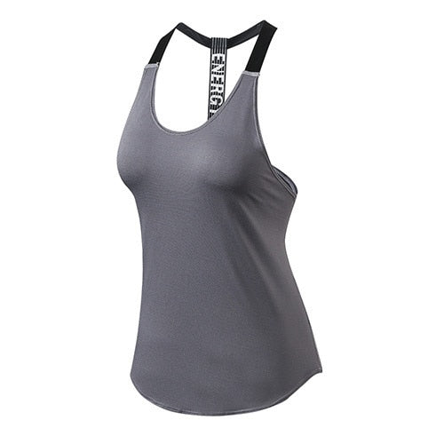 Yuerlian Quality 15% spandex Fitness Sports Yoga Shirt Quickly Dry Sleeveless Running Vest Workout Crop Top Female T-shirt