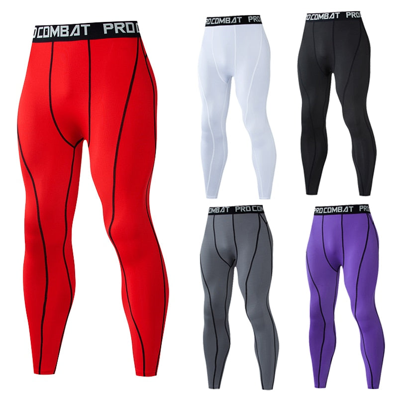 Men Compression Tight Leggings Running Sports Male Gym Fitness Jogging Pants Quick Dry Trousers Workout Training Yoga Bottoms