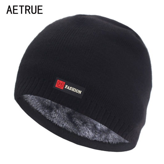 Skullies Beanies Men Winter Hat Women Knitted Hats For Men Cap Winter Beanie Hat Gorro Thick Warm Brimless Fur Bonnet Men&#39;s Cap