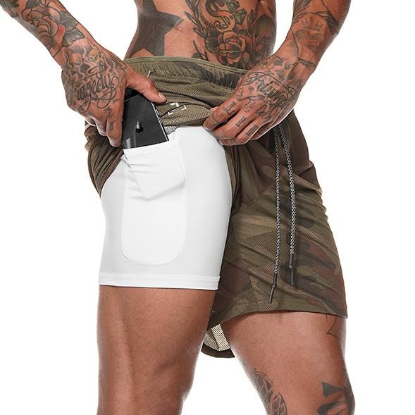 2022 Summer Running Shorts Men 2 in 1 Sports Jogging Fitness Shorts Training Quick Dry Mens Gym Men Shorts Sport gym Short Pants