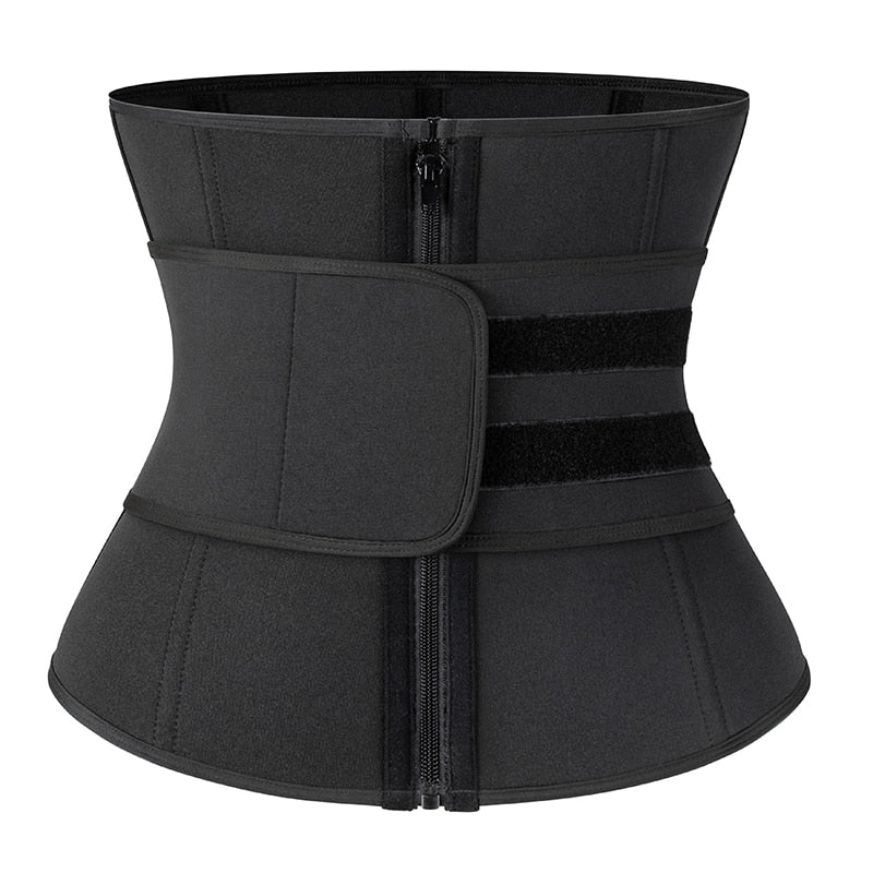 Women Abdominal Belt High Compression Zipper Neoprene Waist Trainer Cincher Corset Body Shaper Fajas Sweat Shapewear