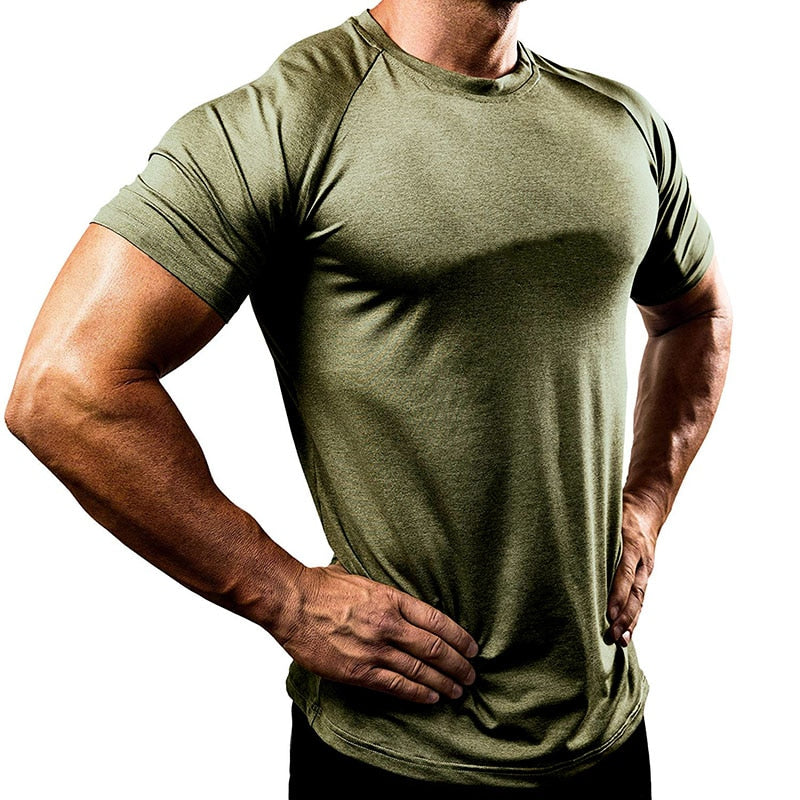 Men&#39;s Compression T-Shirt Training Sport TShirt Quick Dry Fit Fitness Shirt Men Bodybuilding Skinny Tee Tops GYM Shirt Rashgard