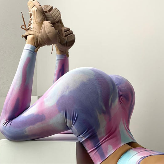 New Tie Dying Seamless High Waist Leggings Women Yoga Trousers Running Workout Clothes Fitness Pants tie dye Yoga Pants
