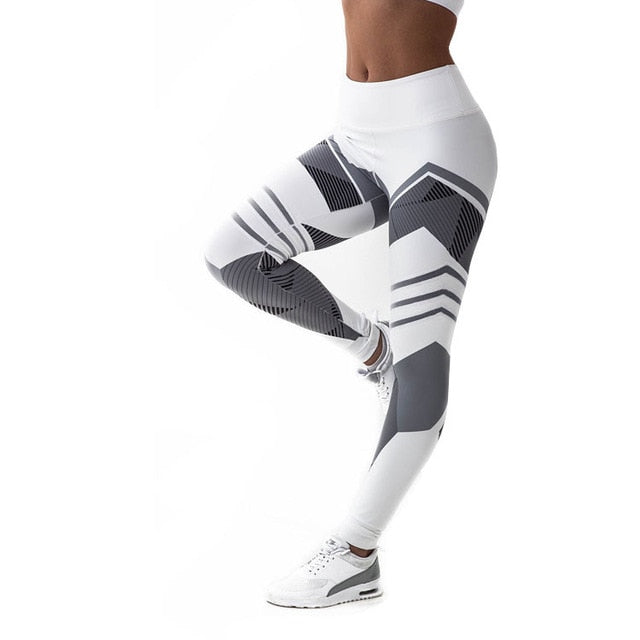 Women Running Yoga Set Breathable Tops push up Pants Sportswear Gym Workout Fitness Digital Print Stretch Leggings &amp; Bra