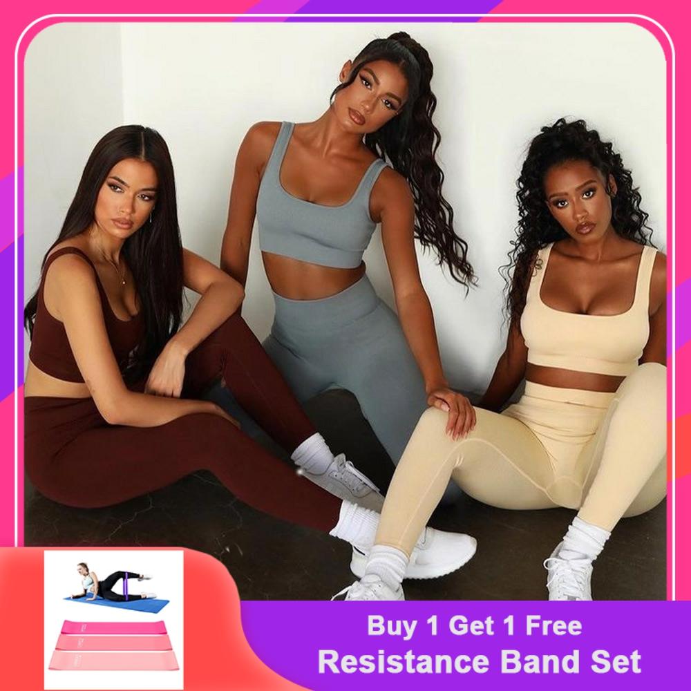 Seamless Yoga Set Gym Clothing Women Leggings Sports Bra Fitness Women Outfit Sport Suit 2Pcs Workout Clothes Women Tracksuit