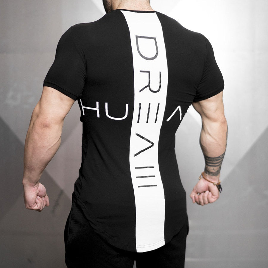 2020 New Male Printed Tee Tops Men Gyms Fitness Bodybuilding Workout t shirt Skinny T-shirt Summer Fashion Casual Brand Clothing