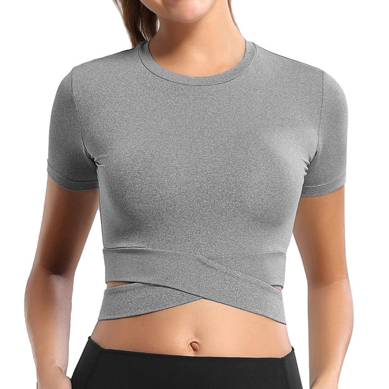 Sexy Women Long Sleeve Running TShirts Outdoor Exposed Navel T-shirts Quick Dry Fitness Gym Crop Tops Solid Sports Shirts