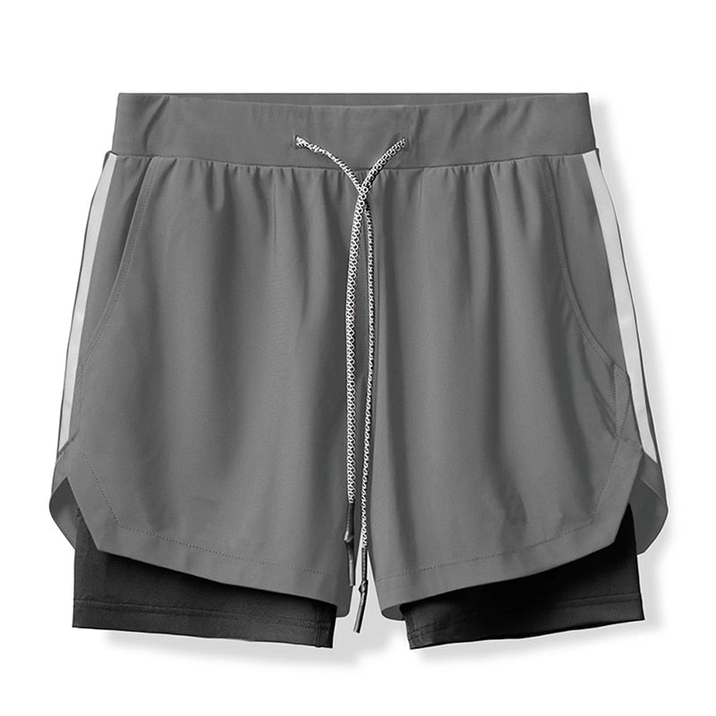 2022 Camo Running Shorts Men 2 In 1 Double-deck Quick Dry GYM Sport Shorts Fitness Jogging Workout Shorts Men Sports Short Pants