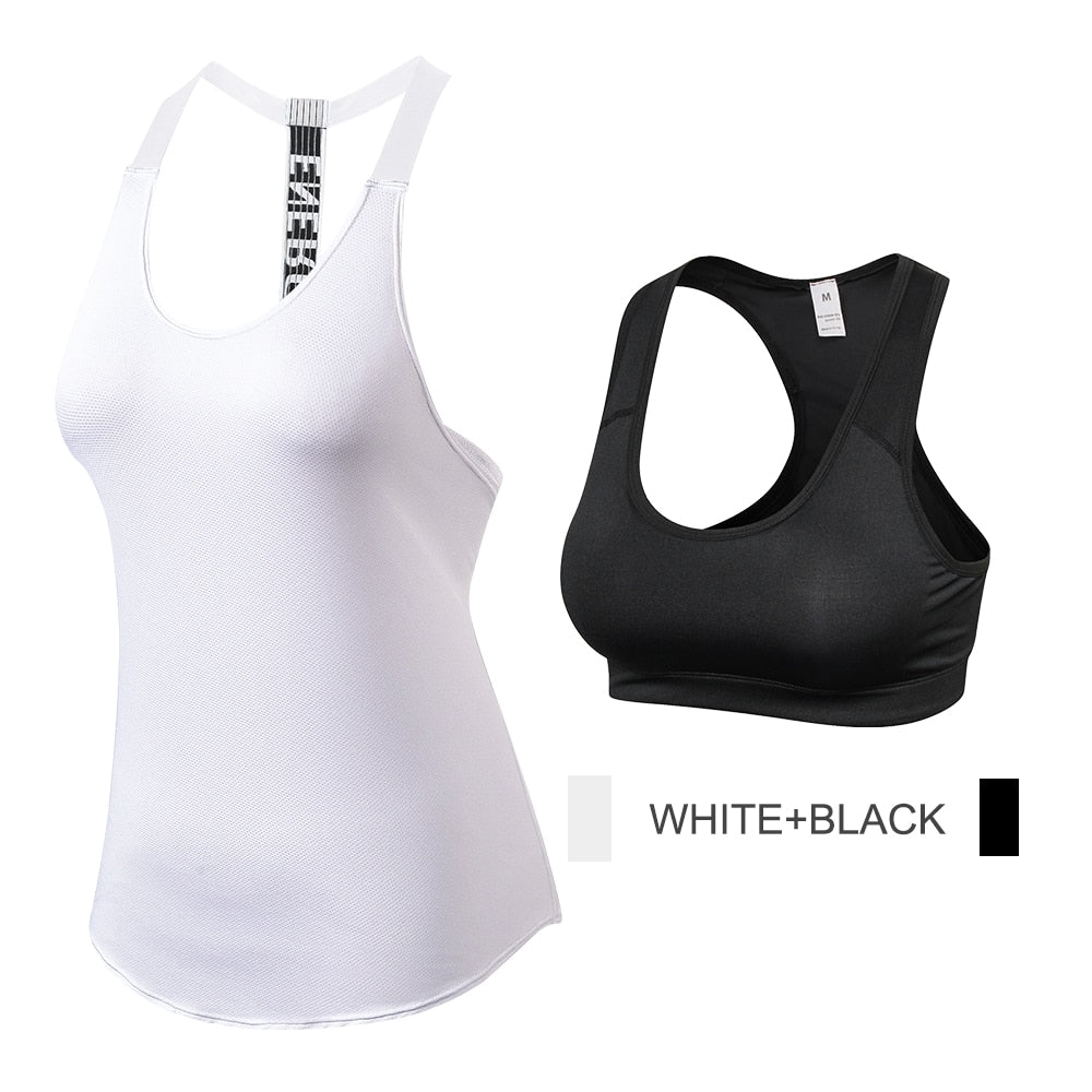 Yuerlian Quality 15% spandex Fitness Sports Yoga Shirt Quickly Dry Sleeveless Running Vest Workout Crop Top Female T-shirt