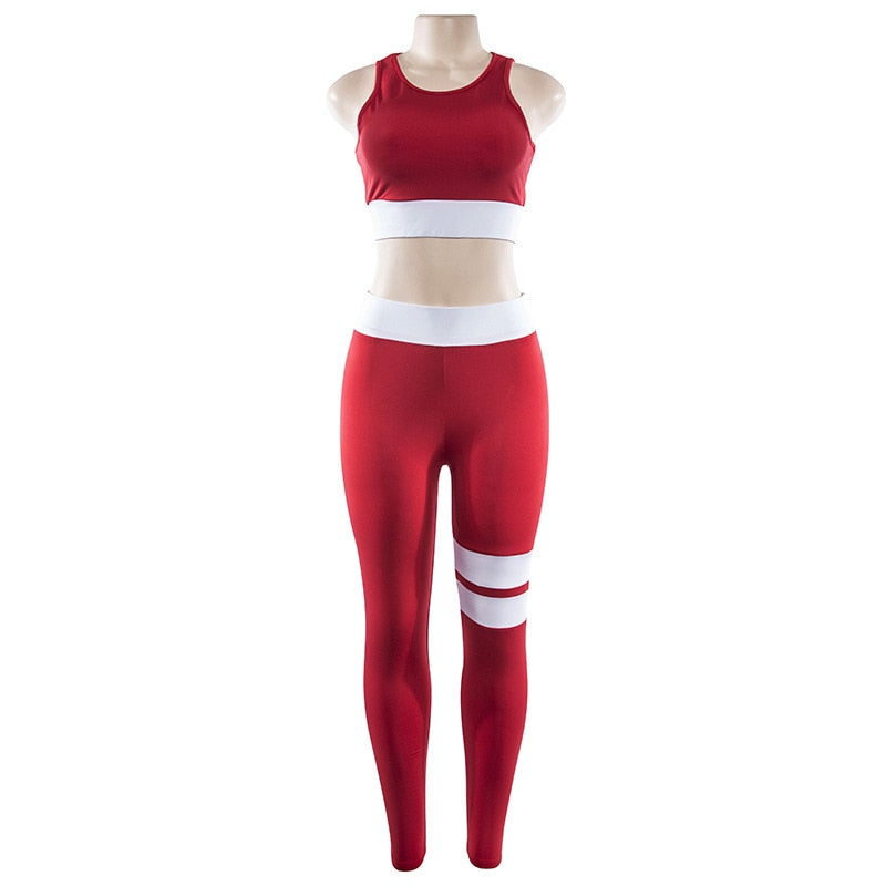 Sexy Patchwork Striped Sportswear Women&#39;s tracksuit leggings women Women&#39;s pants fitness gym set women athletic wear for women